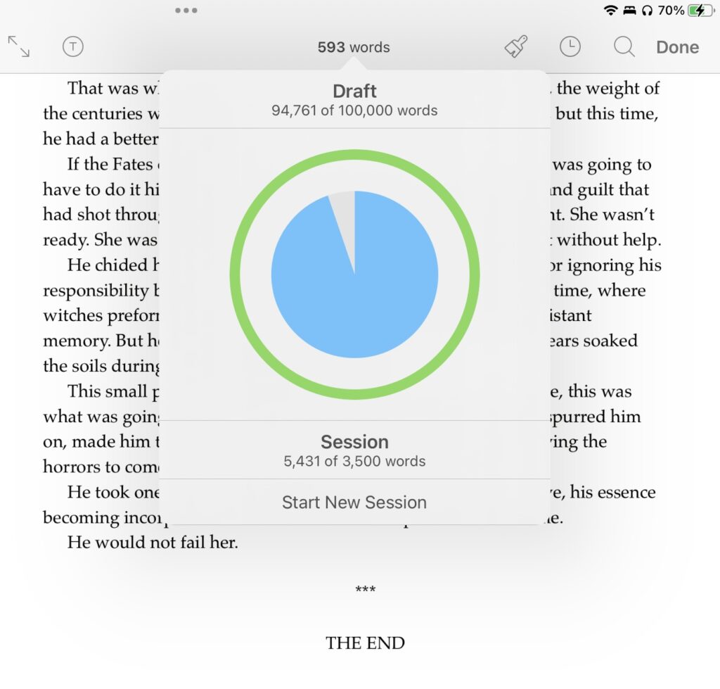 A screenshot of the end of a book.