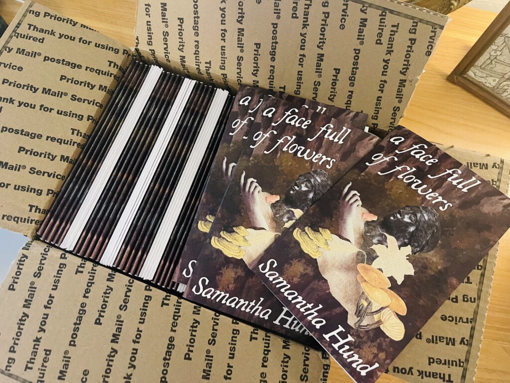 a box full of poetry chapbooks